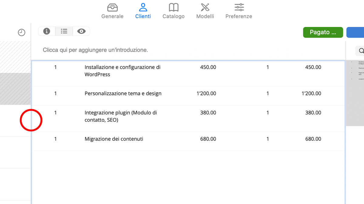 Incolla voci