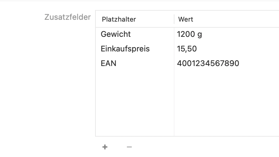 Zusatzfelder in GrandTotal