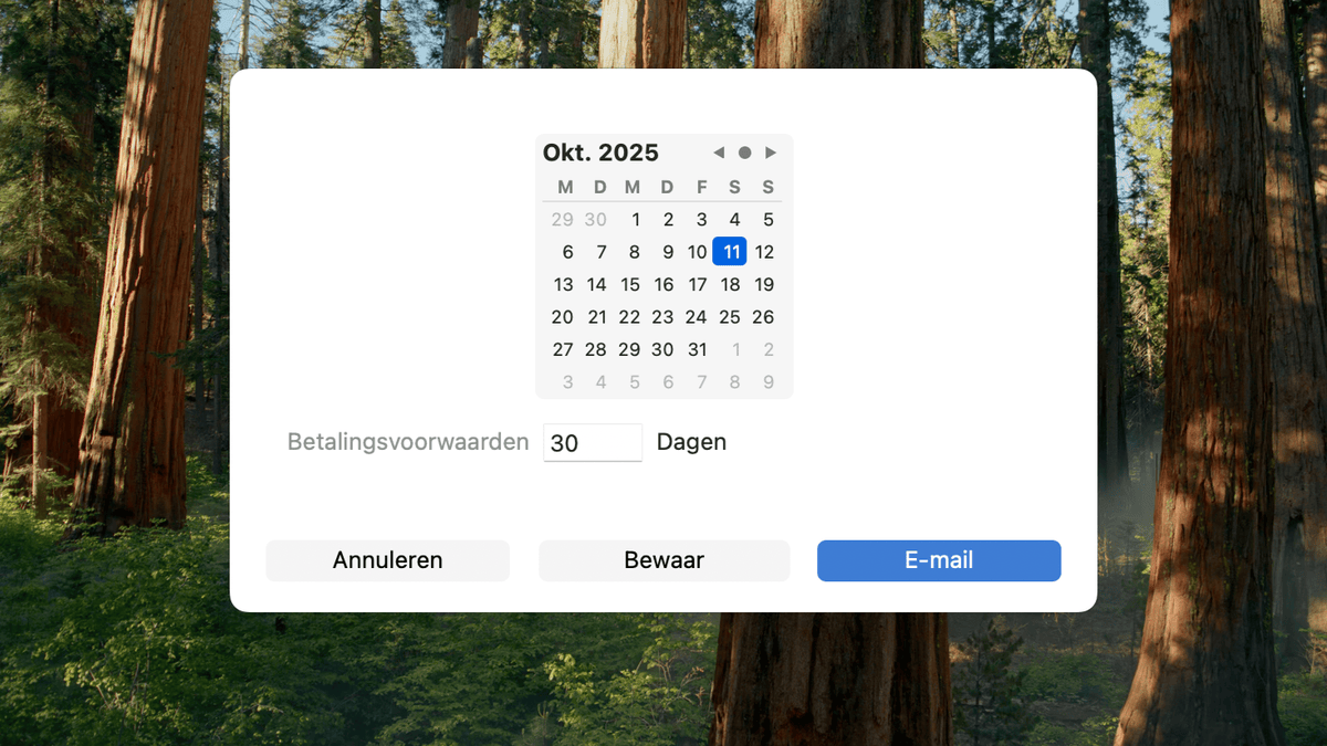 Betalingstermijn 30 dagen in GrandTotal